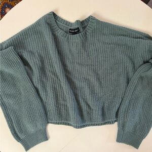 Streetwear Society Sage Green Crew Neck Cropped Sweater